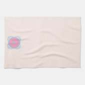 Gepersonaliseerd roze en blauw theedoek (Horizontaal)