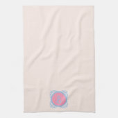 Gepersonaliseerd roze en blauw theedoek (Verticaal)