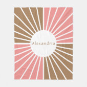 Gepersonaliseerd roze en bruin fleece deken (Voorkant)