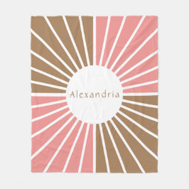 Gepersonaliseerd roze en bruin fleece deken