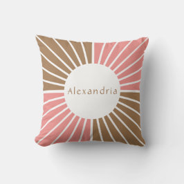 Gepersonaliseerd roze en bruin kussen