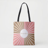 Gepersonaliseerd roze en bruin tote bag (Voorkant)