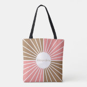 Gepersonaliseerd roze en bruin tote bag (Achterkant)