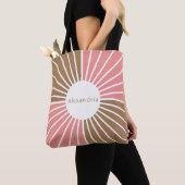 Gepersonaliseerd roze en bruin tote bag (Dichtbij)