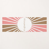 Gepersonaliseerd roze en bruin yogamat (Voorkant (horizontaal))