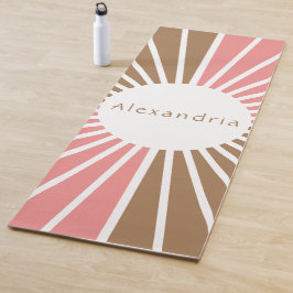 Gepersonaliseerd roze en bruin yogamat