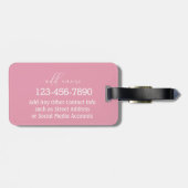 Gepersonaliseerd roze en geel Daisy Bagagelabel (Achterkant horizontaal)