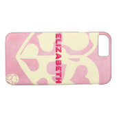 Gepersonaliseerd roze en geel hart Case-Mate iPhone case (Achterkant (Horizontaal))