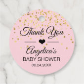 Gepersonaliseerd roze en gouden bruids Baby shower Bedankjes Labels