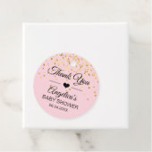 Gepersonaliseerd roze en gouden bruids Baby shower Bedankjes Labels