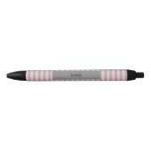 Gepersonaliseerd roze en grijze strippatroon zwarte inkt pen (Voorkant)