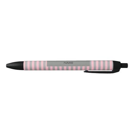 Gepersonaliseerd roze en grijze strippatroon zwarte inkt pen (Bodem)