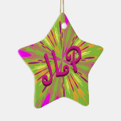 Gepersonaliseerd roze en groen Abstract Keramisch Ornament (Rechts)