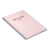 Gepersonaliseerd roze en naam monogram | Elegant g Notitieboek (Rechterzijde)