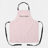Gepersonaliseerd roze en naam monogram | Elegant g Schort (Voorkant)