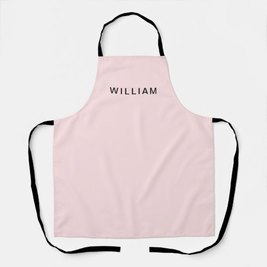 Gepersonaliseerd roze en naam monogram | Elegant g Schort (Voorkant)