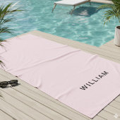 Gepersonaliseerd roze en naam monogram | Elegant g Strandlaken