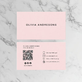 Gepersonaliseerd roze en naam monogram | Elegant g Visitekaartje