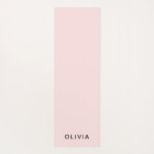 Gepersonaliseerd roze en naam monogram | Elegant g Yogamat (Achterkant)