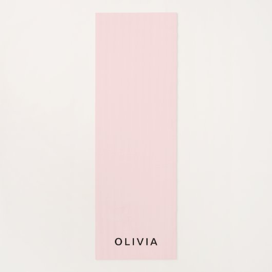 Gepersonaliseerd roze en naam monogram | Elegant g Yogamat (Achterkant)
