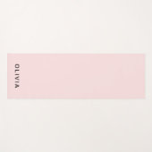 Gepersonaliseerd roze en naam monogram | Elegant g Yogamat (Voorkant (horizontaal))