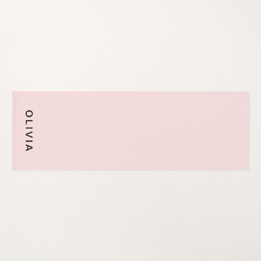 Gepersonaliseerd roze en naam monogram | Elegant g Yogamat (Voorkant (horizontaal))