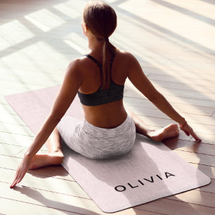 Gepersonaliseerd roze en naam monogram Elegant g Yogamat