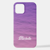 Gepersonaliseerd roze en Paars Zee iPhone Hoesje (Achterkant)