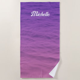 Gepersonaliseerd roze en Paars Zee Strandlaken
