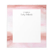 Gepersonaliseerd roze en roest waterverf Notitiebl Notitieblok (Voorkant)