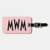Gepersonaliseerd roze en zwart Bagagelabel (Voorkant horizontaal)