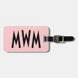 Gepersonaliseerd roze en zwart Bagagelabel