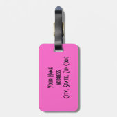 Gepersonaliseerd roze en zwart Bagagelabel (Achterkant verticaal)