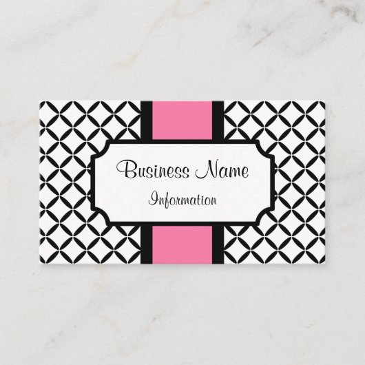 Gepersonaliseerd Roze en Zwart Visitekaartje (Voorkant)