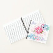 Gepersonaliseerd Roze flamingo Floral ontwerp Notitieboek (Binnen)