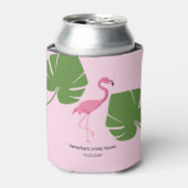 Gepersonaliseerd roze flamingo Tropisch Vrijgezell Blikjeskoeler (Blikje Voorkant)