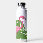 Gepersonaliseerd roze flamingo Tropisch Vrijgezell Waterfles<br><div class="desc">Introductie van onze Custom Pink Flamingo Tropical Vrijgezellenfeest Thank you Water Bottle - een heerlijke en gepersonaliseerde weggevertje dat een vleugje grilligheid toevoegt aan uw feest. Pas deze flessen aan tot creëer een uniek en memorabel token voor het tropisch-thema vrijgezellenfeest. Met een speels roze flamingoontwerp is deze waterfles niet alleen...</div>