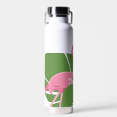 Gepersonaliseerd roze flamingo Tropisch Vrijgezell Waterfles (Voorkant)
