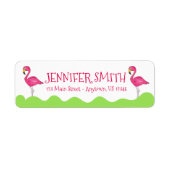 Gepersonaliseerd Roze Flamingos Adres Etiket (Voorkant)