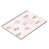 Gepersonaliseerd roze floral notitieboek (Linkerzijde)
