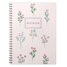 Gepersonaliseerd roze floral notitieboek