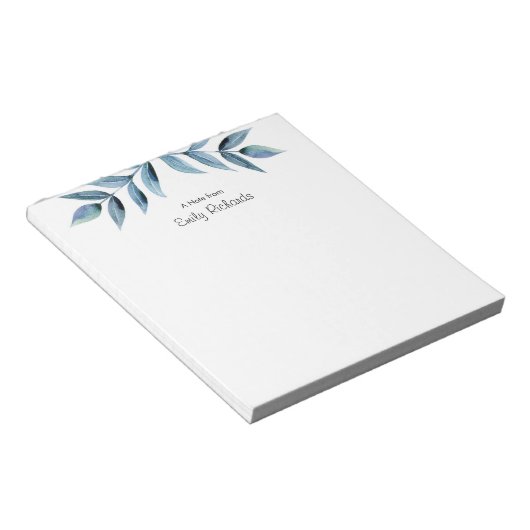 Gepersonaliseerd Roze florale Notitieblok met gere (Schuin)