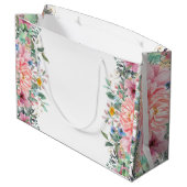 Gepersonaliseerd, roze floreel, vlinder baby showe groot cadeauzakje (Achterkant Gekanteld)