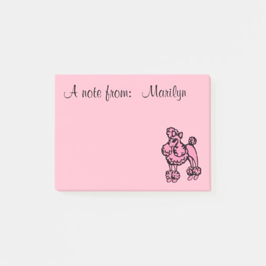 Gepersonaliseerd roze Franse poodle Post Het merkt Post-it® Notes (Voorkant)