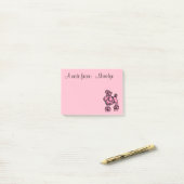 Gepersonaliseerd roze Franse poodle Post Het merkt Post-it® Notes (Op bureau)