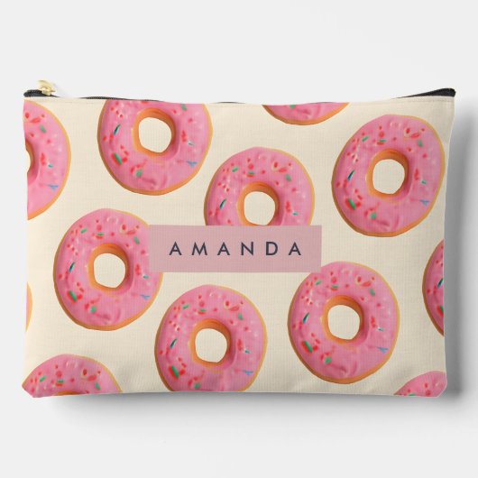Gepersonaliseerd roze Frosted Donut patroon Etui (Voorkant)