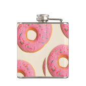 Gepersonaliseerd roze Frosted Donut patroon Heupfles (Achterkant)