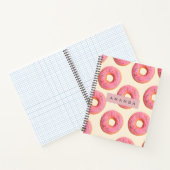 Gepersonaliseerd roze Frosted Donut patroon Notitieboek (Binnen)