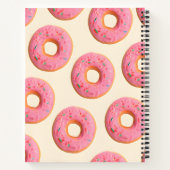 Gepersonaliseerd roze Frosted Donut patroon Notitieboek (Achterkant)