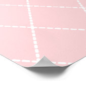 Gepersonaliseerd  roze gebarentafdruk poster (Hoek)